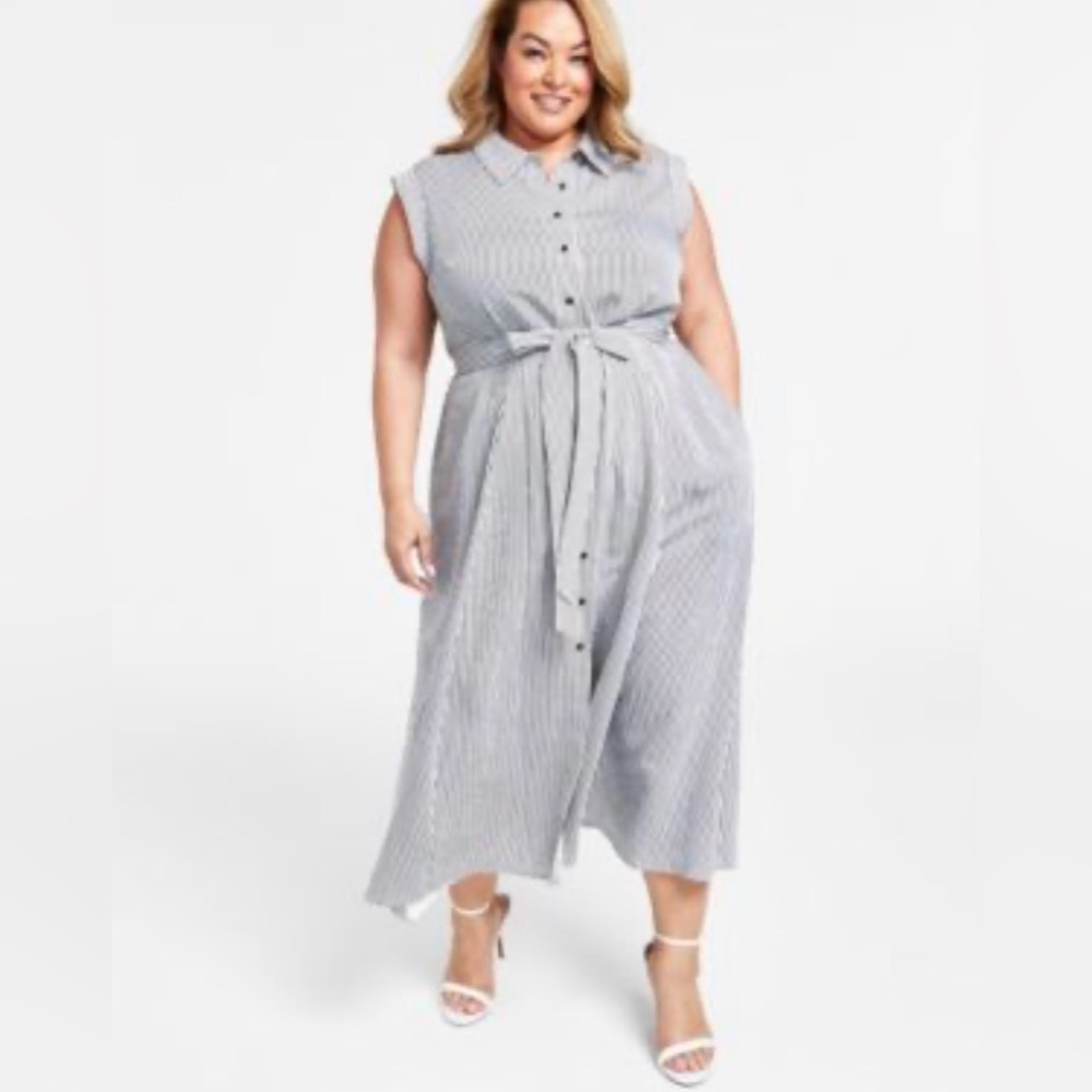 COPY - NWT $160 Calvin Klein Striped Black and White Women's Dress